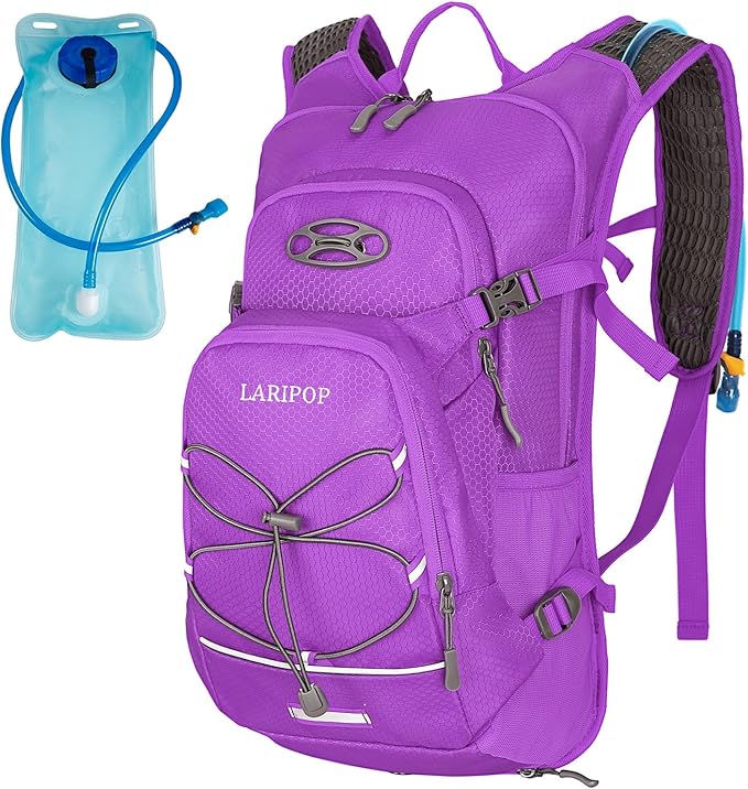 LARIPOP Hydration Backpack, 18L Hiking Backpack with 2L Water Bladder, Lightweight Water Pack for Cycling, Hiking, Biking
