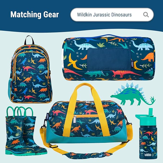 Wildkin Kids Insulated Lunch Box – Durable and Reusable for School & Travel - Jurassic Dinosaurs
