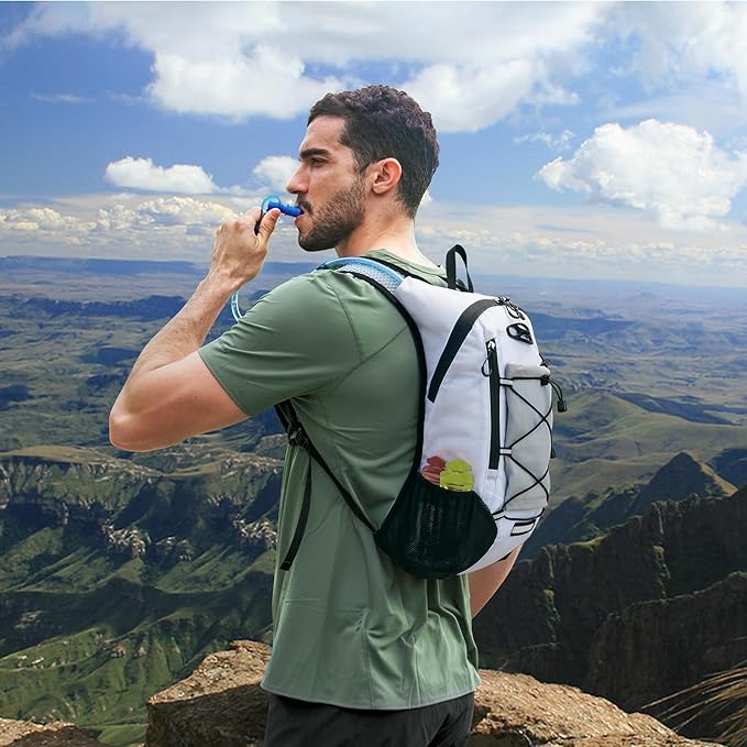 Lightweight Hydration Backpack, Running Backpack with 2L Water Bladder, Hydro Water Daypack for Cycling Hiking Rave for Men Women