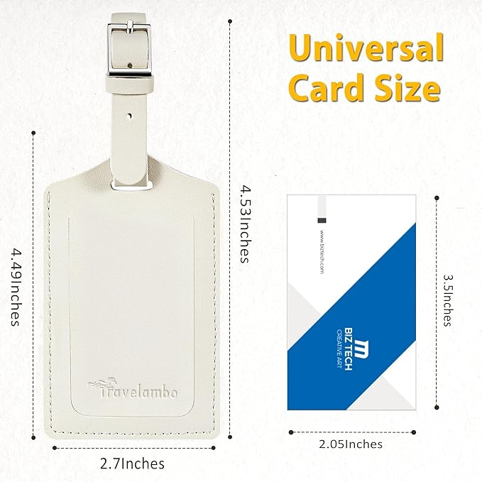 8 Pack Leather Luggage Travel Bag Tags by Travelambo