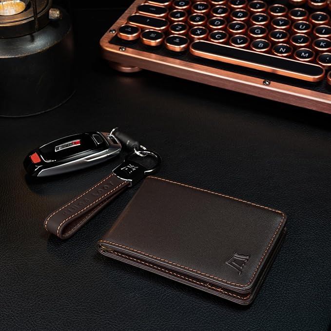 Kings Loot Wallet for Men | Customized Minimalist Slim RFID Blocking Leather Design with Cash Pocket & Card Pull Strap | Holds 1-15 Cards | Stylish & Durable Wallets