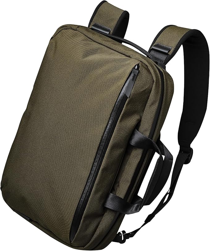 ALPAKA Elements Tech Brief Pro 12L -3-in-1 Recycled Fabric Laptop Briefcase Backpack for 16" Laptop, Anti-Theft Secure with Luggage Pass-Through, Water-Resistant, Fits Tech & Business Essentials,Green