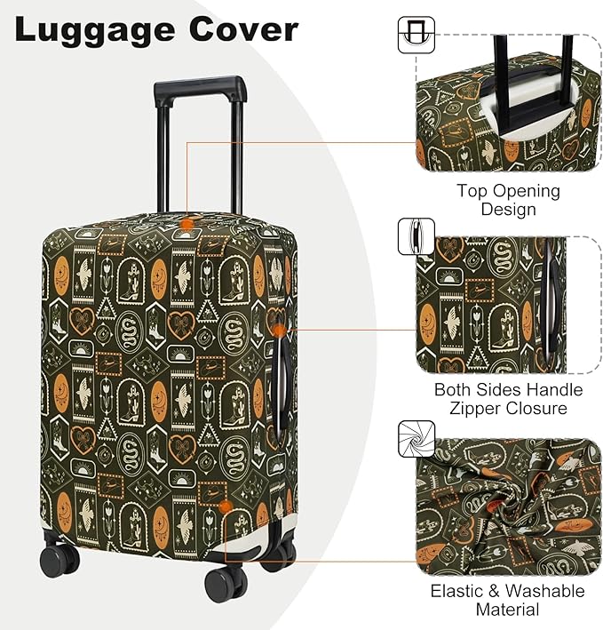 HYPER VENTURE Washable Luggage Cover - Fashion Suitcase Protector Fits 27-30 Inch Luggage (Wilderness Mark, L)