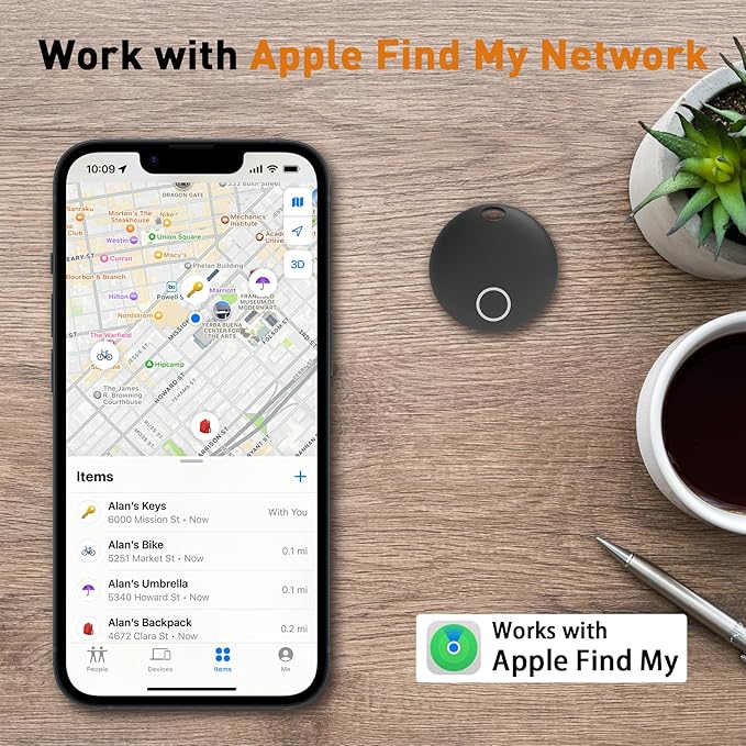 Air Tracker Tags [Apple MFi Certified] (iOS Only), Smart Bluetooth Tracker, Compatible with Apple Find My, Item Locator for Keys, Luggage, Wallet, Suitcase, Bags, IP67 Waterproof