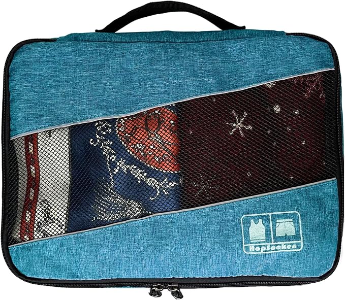 5 Set Packing Cubes for Travel Large Suitcase Luggage Organizer Bags Travel Accessories Vacation 4 Cubes 1 Laundry Pouch Bag