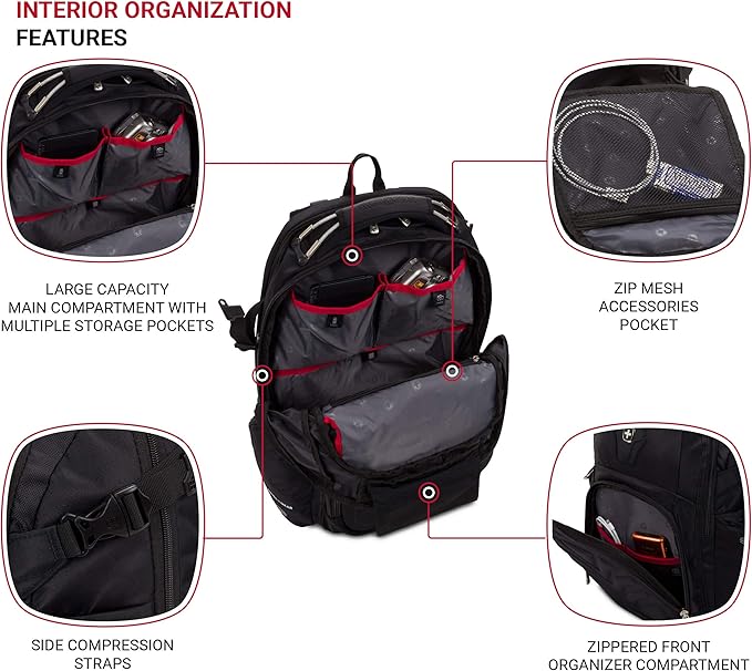 SwissGear 5709 Scansmart Backpack, Black, Large