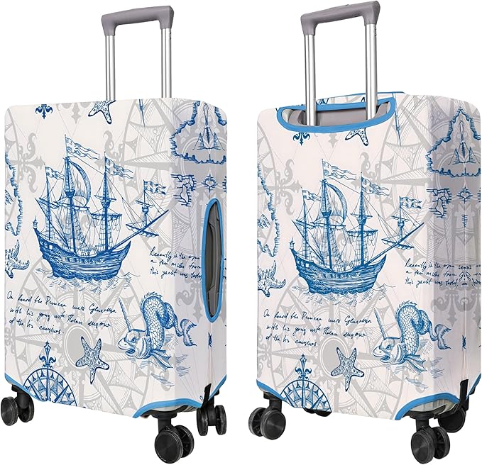 Travel Luggage Cover Suitcase Protector Fits 18-32 Inch Wheel Covers PatternedTravel Related Items Flower Luggage Protector Elastic L