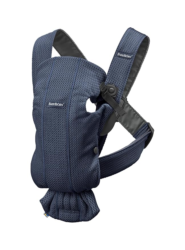 BabyBjörn Baby Carrier Mini,Navy Blue, 3D Mesh | Newborn Carrier (7-25 lbs), Ergonomic, Easy-to-Use