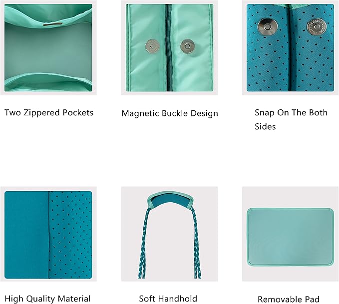 QOGiR Neoprene Multipurpose Beach Bag Tote with Inner Zipper Pocket … … … …