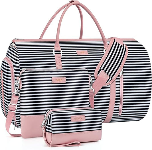 Convertible Garment Duffel Bag for Travel - Carry On Garment Bags With Toiletry Bag Large Weekender Bag for Men Women 2 in 1 Hanging Suitcase Suit Travel Duffel Overnight Bags 4pcs Set