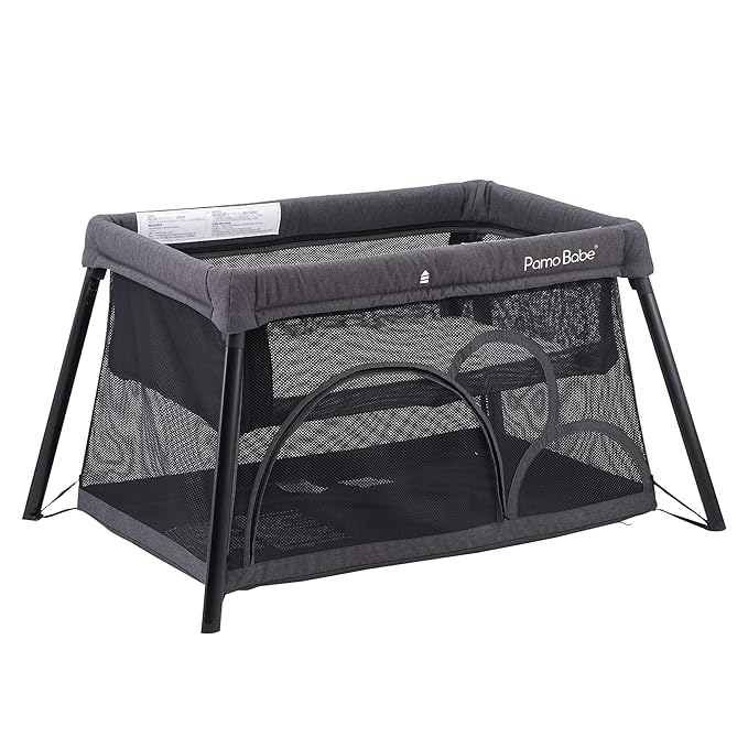 Pamo Babe Travel Crib - Lightweight Baby Playpen with Bassinet, Portable Mini Playard
