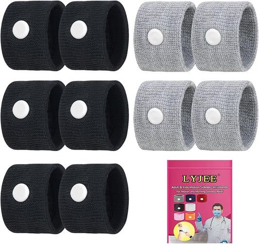 LYJEE Motion Sickness Bands for Adults and Kids Nausea Relief for Pregnant Women Seasickness Wristband for Cruise Ship Essentials