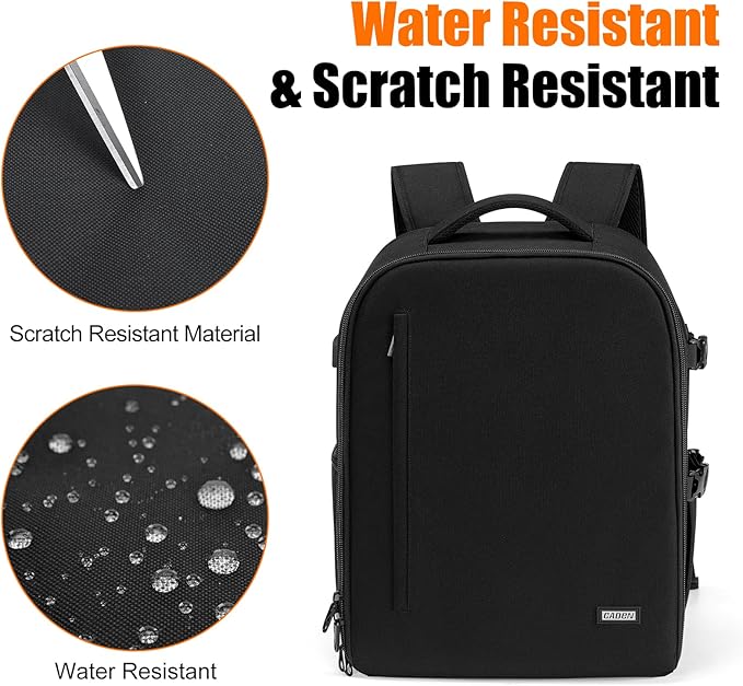 CADeN Camera Backpack, Extra Large DSLR Camera Bag with 17" Laptop Compartment, Waterproof Rain Cover, Professional Travel Hiking Camera Backpack Bag