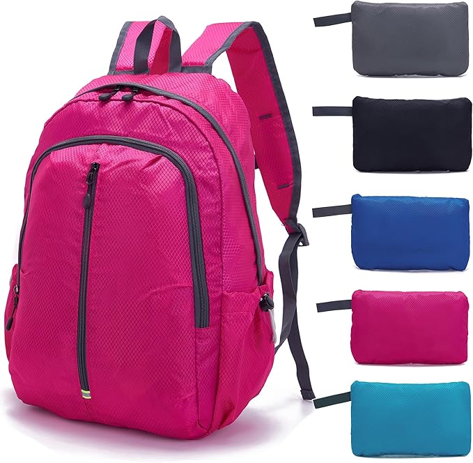 YZAOLL 25L Lightweight Packable Hiking Backpack Waterproof Hiking Daypack for Women Men Gym Backpack Travel Camping Vacation,Rose
