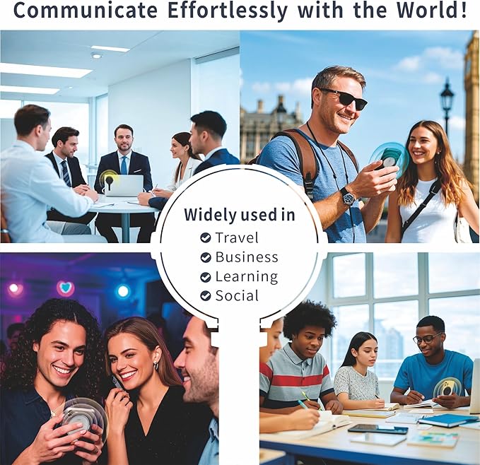 Language Translator Device for All Languages, Pocket AI Real Time Translation Device, Voice/Word/Photo/Call/Offline Translate for Travel, Business & Learning (Black)