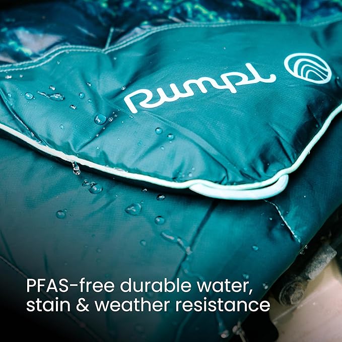 Rumpl Original Puffy Blanket - Warm, Water-Resistant Camping Blanket with 100% Recycled Synthetic Insulation, 52"x75", Original Puffy V2, Seafoam