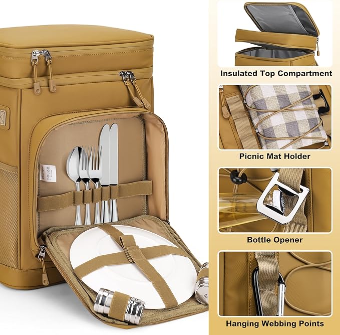 42Cans Cooler Backpack Insulated Leak Proof for Men & Women, Large Waterproof Backpack Cooler for Beach, Picnic, Outdoor, Leakproof, Multi-Functional