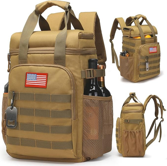 Tactical Backpack Cooler,Lunch Backpack for Men Adults Work with Handle，Soft Cooler Backpack Insulated Waterproof Leak Proof