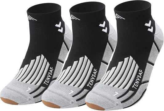 Compression Sport Running Socks: Athletic Socks for Men Women with Cushion,3 Pairs Work Hiking Basketball Ankle Socks