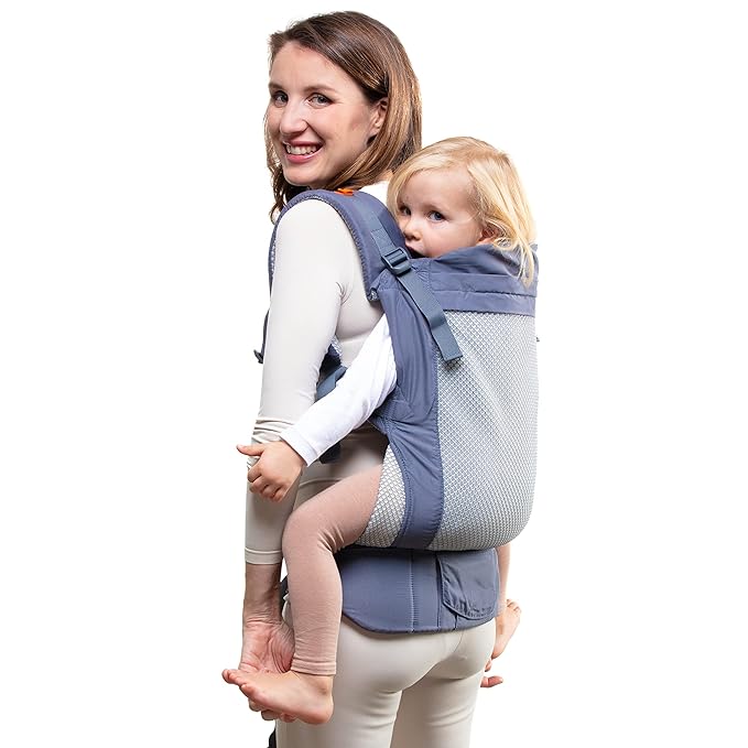 Beco Toddler Carrier - Breathable 3D Mesh Front-Carry & Backpack Style Carrier with Tall Supportive Back and Ergonomic extra-wide Seat to accomodate children from 18months (20-60 lbs) - Cool Dark Grey