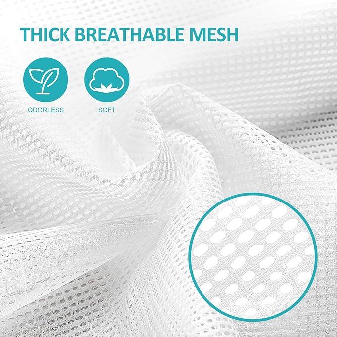 Laundry Bags, Mesh Heavy Duty 24" x 36" with Drawstring Closure, 3-Pack, White