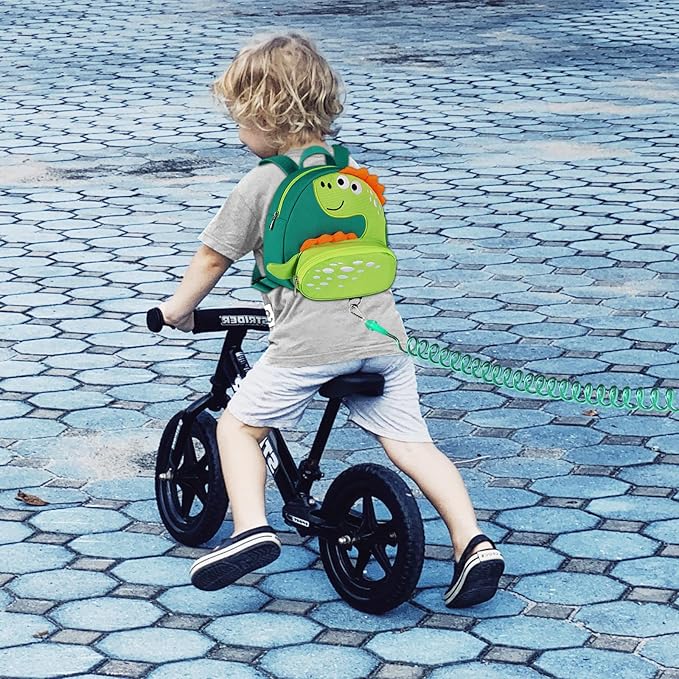Accmor Toddler Harness Backpack Leash, Cute Dinosaur Backpacks with Anti Lost Wrist Link, Cute Mini Child Backpack Wristband Tether Strap and Protection Leashes for Boys Girls Aged 1-3 Years
