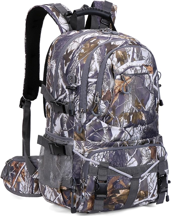 Nerlion 40L Hiking Backpack Travel Backpack for Men Women Camping Waterproof Outdoor Hiking Daypack Lightweight Backpack (Yellow Leaves)