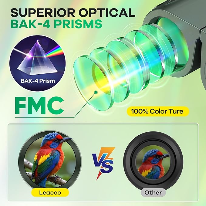 10x25 Compact Binoculars for Adults and Kids, Large View Waterproof Small Binoculars with Low Light Vision BAK4 Prism FMC Lens for Cruise Ship Bird Watching Travel Sightseeing Concert Hunting