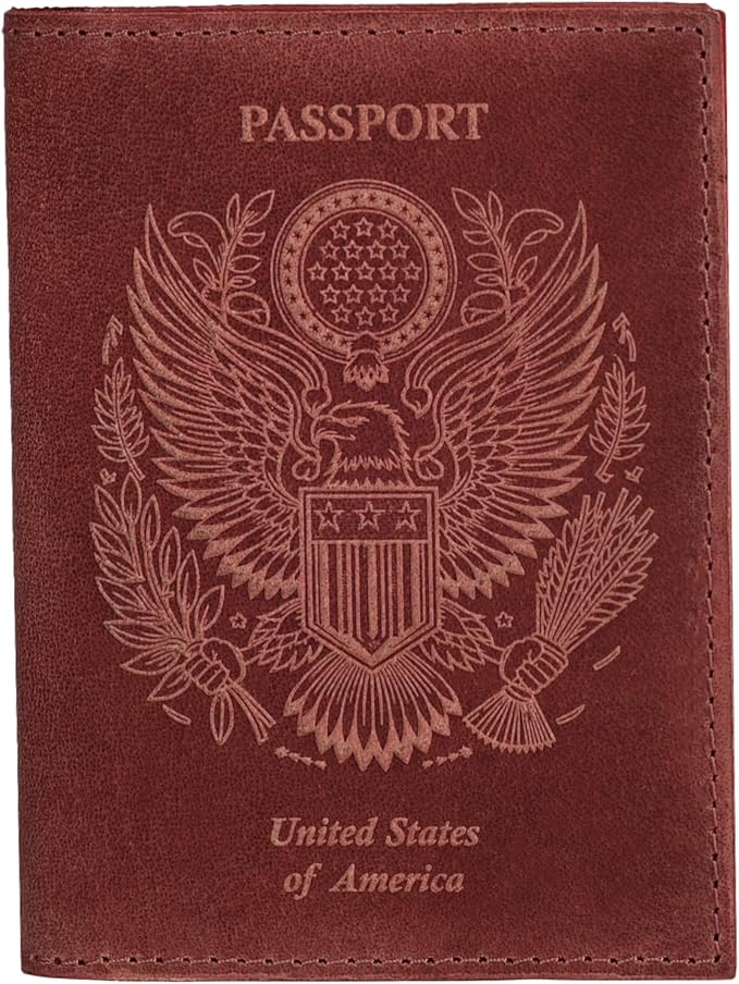 LEATHER VILLAGE Leather Passport Holder Cover – Travel Wallet with Card Slots, Vintage Passport Case for Men & Women – Cute Organizer for Travel Accessories & Documents - Fuchsia
