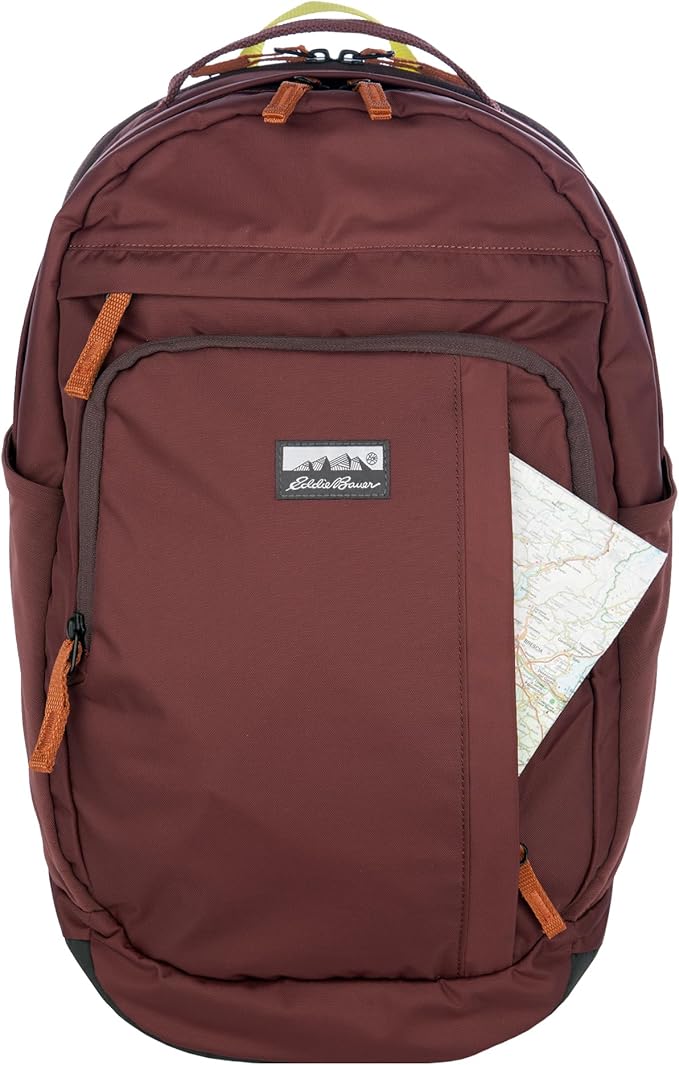 Eddie Bauer 30L Venture Backpack, Hydration and Laptop Compatible Daypack, Redwood