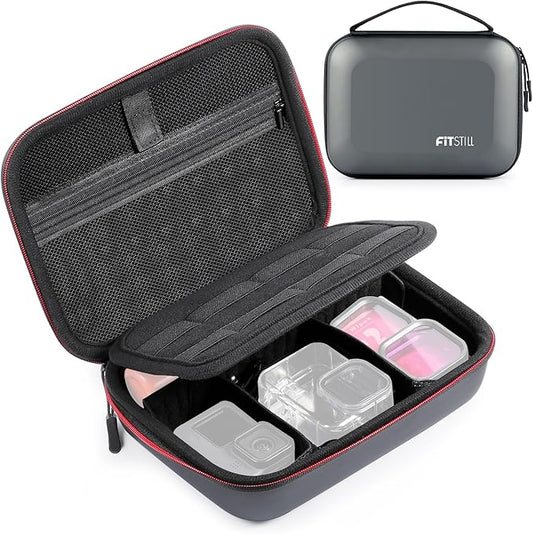 FitStill Carrying Protective Hard Shell Travel Storage Case Compatible with Go Pro Hero 13/12/11/10/9/8/7/6/5,Max, insta 360 X5 X4 X3 ONEX2,AcePro2/AcePro,DJI Action 5 Pro/4/3/2 Camera Accessories Kit