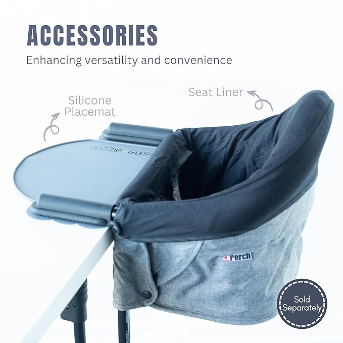 guzzie+Guss Portable Clip on High Chair for Baby Seat - Folding and Easy Setup for Travel, Home, Restaurants, Picnics - Machine Washable Fabric - Bordeaux