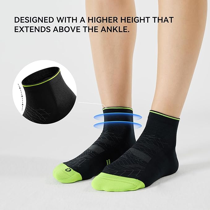 CS CELERSPORT 2/5 Pairs Ankle Compression Socks for Men and Women Running Athletic Socks