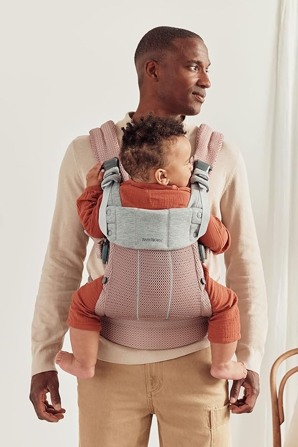 BabyBjörn Baby Carrier Harmony, Dusty Pink, 3D Mesh | 3-in-1 Ergonomic Baby Carrier; Newborn, Facing-in, Outward-Facing, and Back Carrying Positions Supported (7-40 lbs), Newborn to Toddler