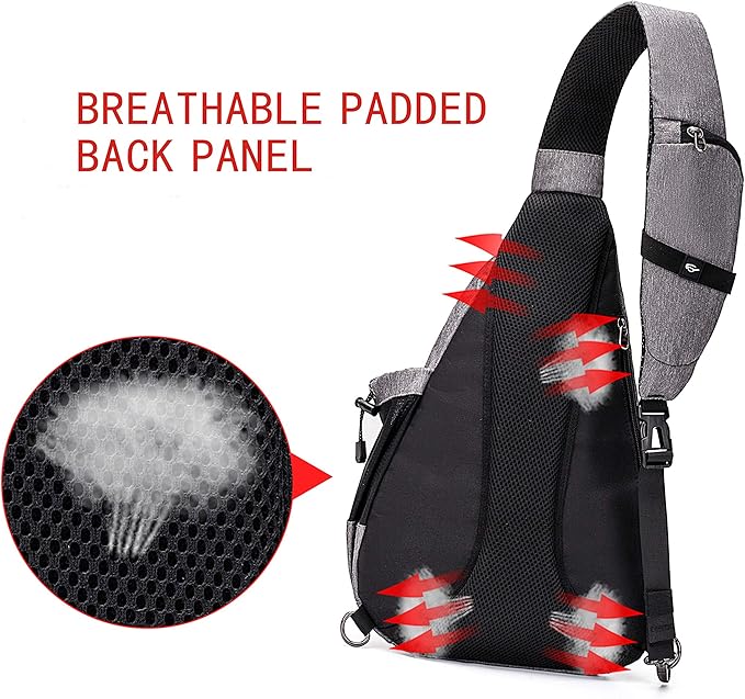 Water-Proof Sling bag/Crossbody Backpack/Shoulder Bag with USB Charging Port for Travel, Hiking, Cycling, Camping