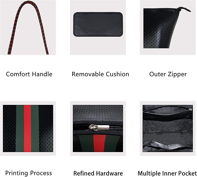 QOGiR Neoprene Multipurpose Beach Bag Tote with Inner Zipper Pocket … … … …