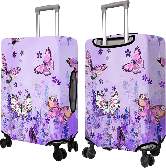 Travel Luggage Cover Suitcase Protector Fits 18-32 Inch Wheel Covers PatternedTravel Related Items Flower Luggage Protector Elastic L