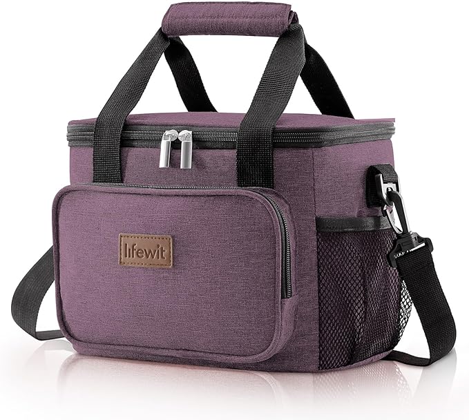 Lifewit Medium Lunch Bag Insulated Lunch Box Soft Cooler Cooling Tote for Adult Men Women, Purple 12-Can (9L)