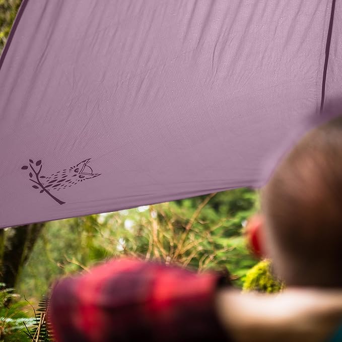 Wise Owl Outfitters Hammock Rain Fly – Waterproof Camping Tarp Cover with Tent Stakes & Carry Bag, Ultralight Shelter for Backpacking & Outdoor Shade