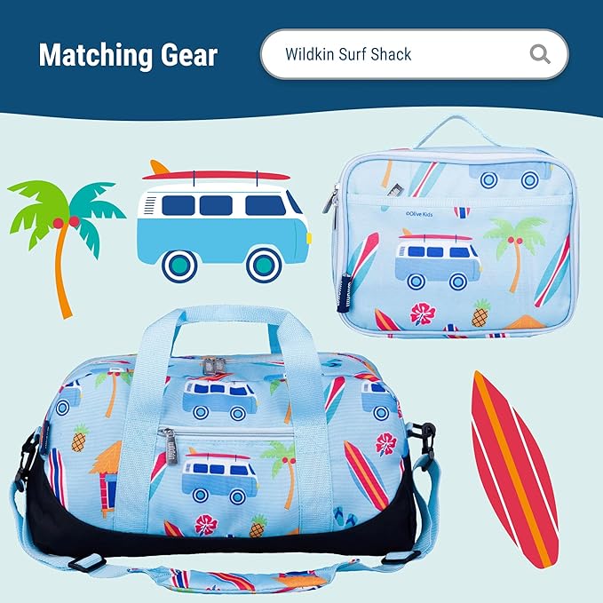 Wildkin 12-inch Kids Backpack – Padded, Adjustable, Ideal for Daycare & Travel - Surf Shack