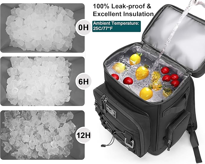 42Cans Cooler Backpack Insulated Leak Proof for Men & Women, Large Waterproof Backpack Cooler for Beach, Picnic, Outdoor, Leakproof, Multi-Functional