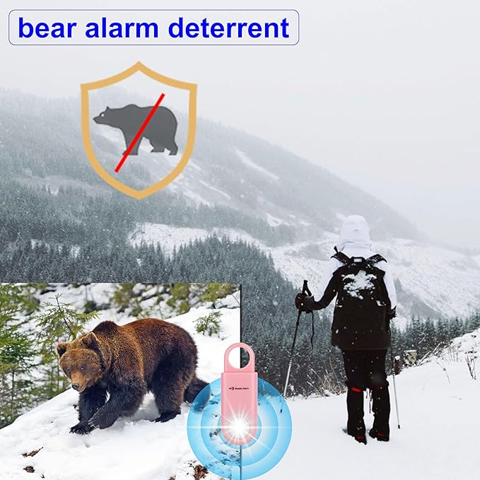 130dB Keychain Siren Strobe Light. Loud Sound Personal Safety Alarm with Carabiner. SOS Emergency Alerts for Women, Girls, School Children, Night Runners, Hiking. Bear Alarm Deterrent.Pink