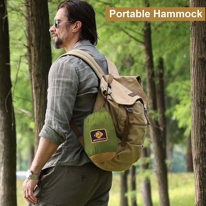 Camping Hammock with Net,Travel Portable Lightweight Hammocks with Tree Straps and Solid D-Shape Carabiners,Parachute Nylon Hammock for Outsides Backpacking Beach Backyard Patio Hiking