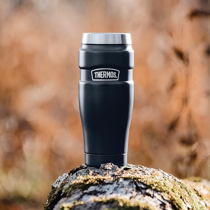 THERMOS Stainless King Travel Tumbler, 16 Ounce, Vacuum-Insulated | Midnight Blue | Pack of 4