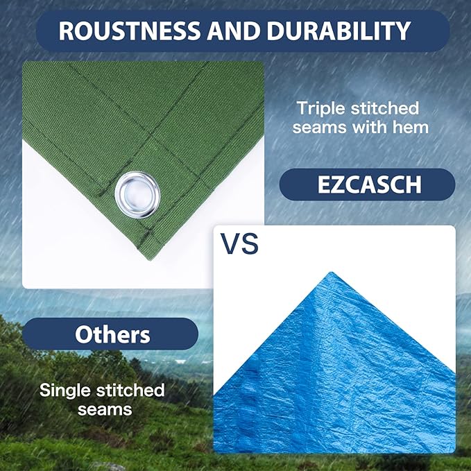 16’x20’ Canvas Tarps Heavy Duty Waterproof Tarpaulins with Aluminum Grommets,UV Resistant, 22Mil Multipurpose Drop Cloth, 14oz Durable Cover Sheet for Outdoor and Indoor Use with Ropes.
