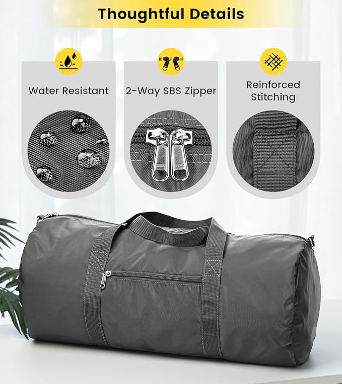 Vorspack Duffel Bag 20-24-28 Inches Foldable Gym Bag for Men Women Duffle Bag Lightweight with Inner Pocket for Travel Sports