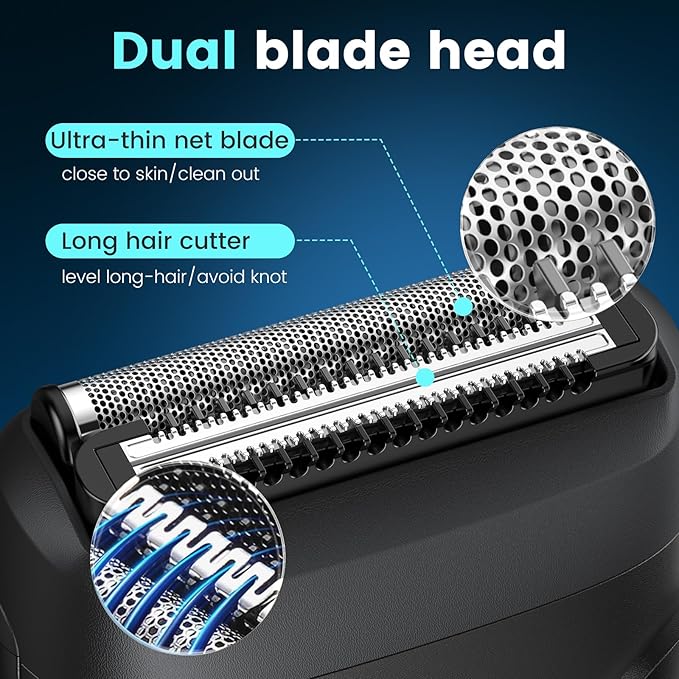 Brightup Electric Foil Shavers for Men, Mini Electric Razor for Shaving Face, Compact Travel Shaver with Floating Blades, Waterproof Wet/Dry Razor USB C Rechargeable