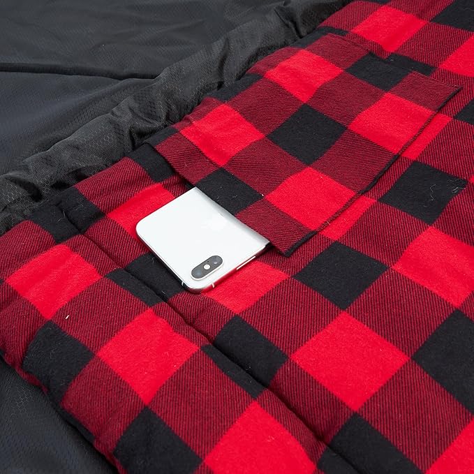PO PO BEAR Zero Degree Sleeping Bag for Adults 100% Cotton Flannel Tall and Big
