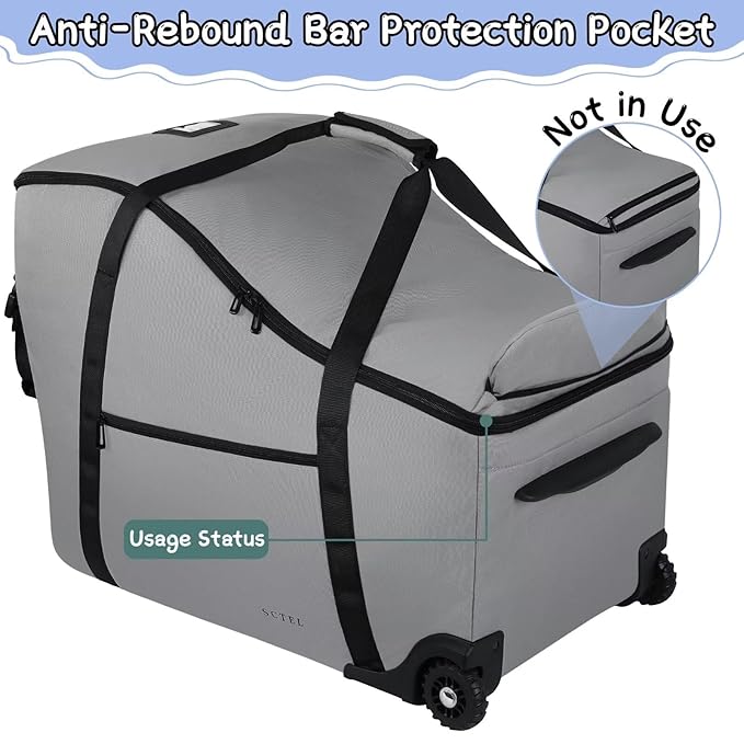 Car Seat Bags for Air Travel Fit Chicco Keyfit 35 and Anti-rebound Bar Base, Fit Doona Car Seat Stroller and Base, Nuna Pipa Travel Bag, Infant Car Seat Bag, Doona Travel Bag