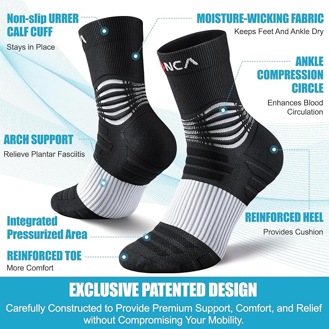 NEENCA Medical Compression Socks, Ankle Compression Stockings for Injury Recovery & Pain Relief, Sports Protection. 20-30mmHg